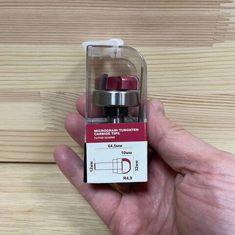 Новинка! Фреза PROCUT для желобов и чаш усиленная Z3 R=4.9 D=32 x 10 x 60 S=12, верхний подшипник 215225BP