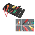 АКЦИЯ 2026! Набор бит с битодержателем 16 предметов WERA Kraftform Kompakt VDE 16 Universal 1 Tool Finder. 1 ручка-держатель 817 VDE Kraftform, 14 сменных отвёрток VDE с идентификатором инструментов, 1 однополюсный тестер фазного напряжения, в поясной сумке WE-006607