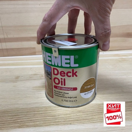 ХИТ! Масло для тика премиум - класса для наружных работ Teak Oil Бесцветное 0,75 л для ухода за древесиной и садовой мебелью на открытом воздухе 3300H HEMEL 10815