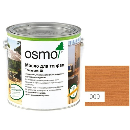 Масло для террас Osmo 009 для лиственницы натуральный тон 2,5 л Terrassen-Ole для наружных работ Osmo-009-2,5 11500021