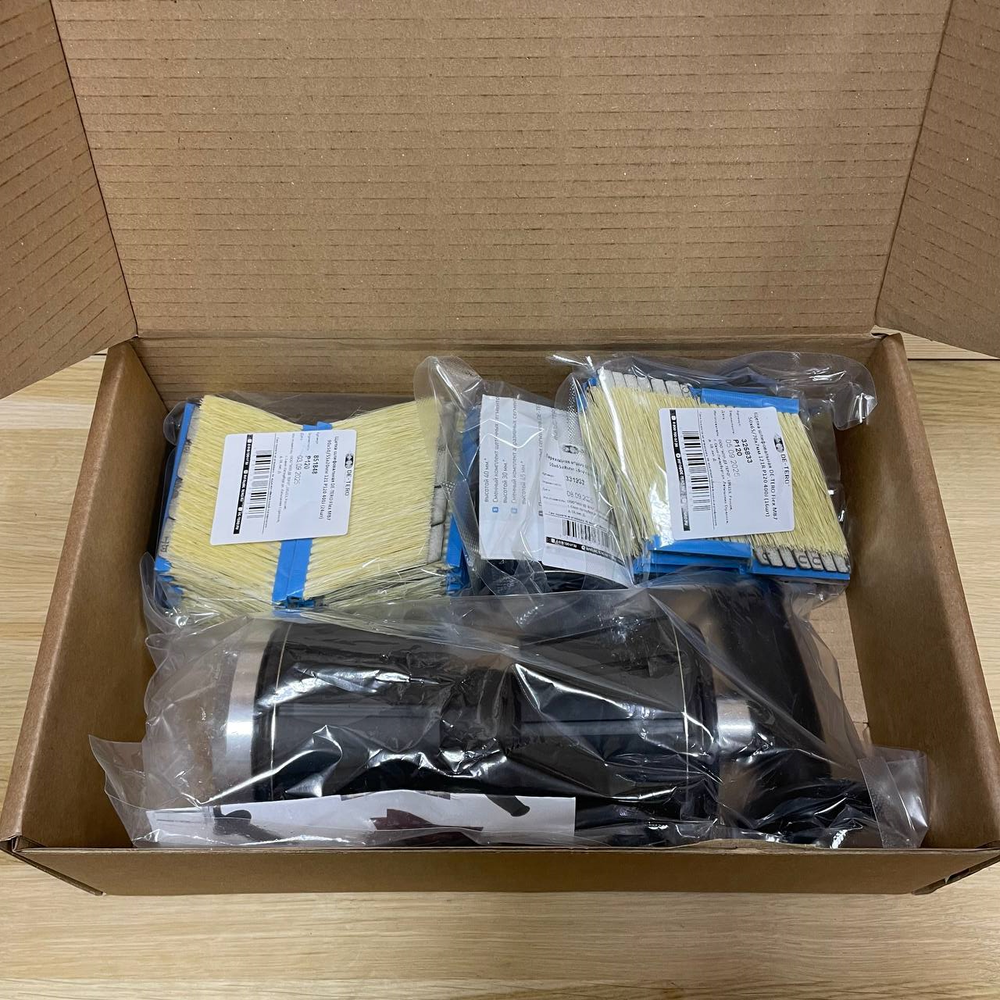 АКЦИЯ ЧЕРНАЯ ПЯТНИЦА ХИТ! Набор для шлифовки бревна DE-TERO. Шлифовальная система KELO 7, Переходная втулка ROQ, 24 шт и 16 шт Щеток шлифовальных MB7. Для финишной обработки срубов из бревна, блок - хауса 325727