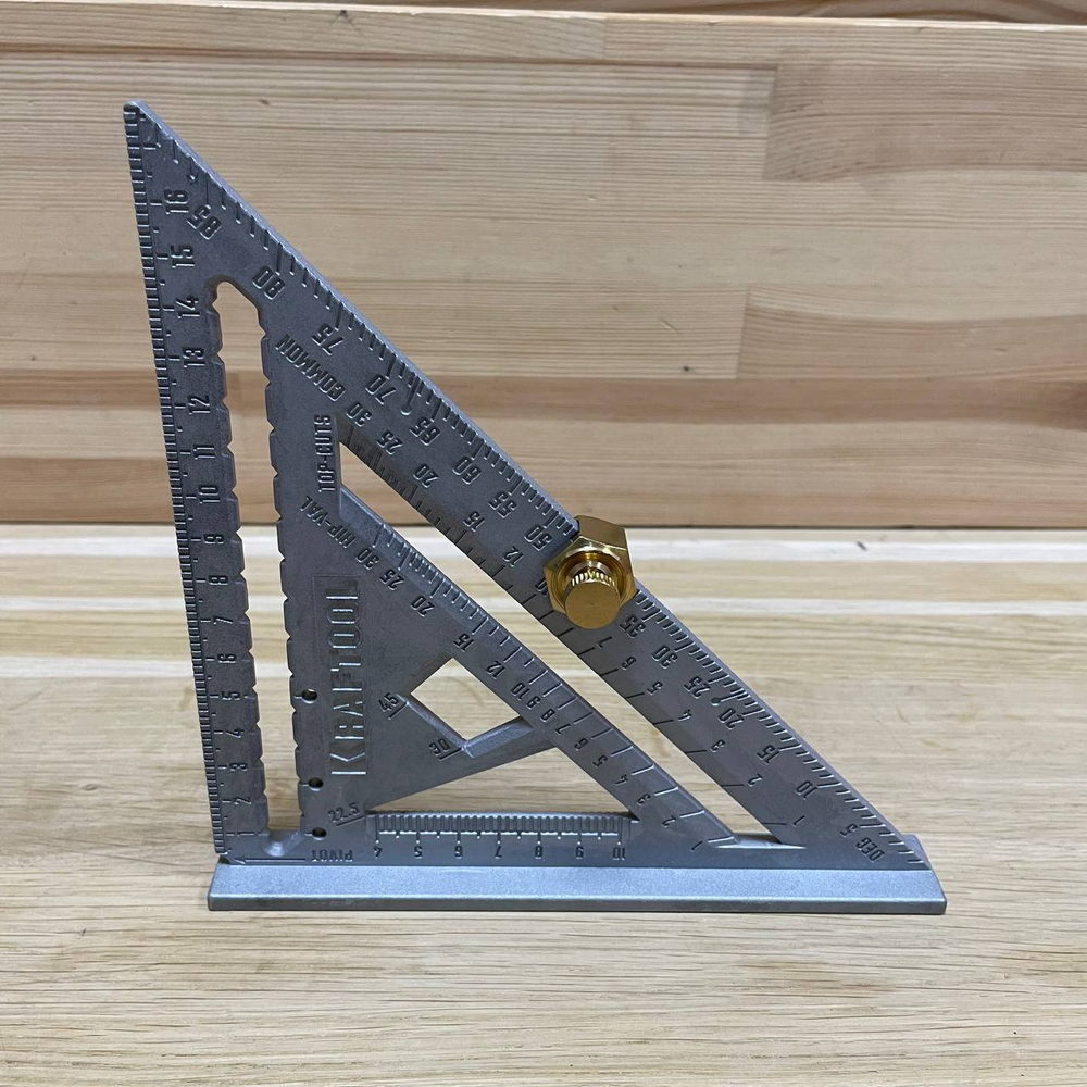 Новинка! Угольник метрический с упорами KRAFTOOL 170 мм, Кровельный 5-в-1 для плотника и столяра 3441-17