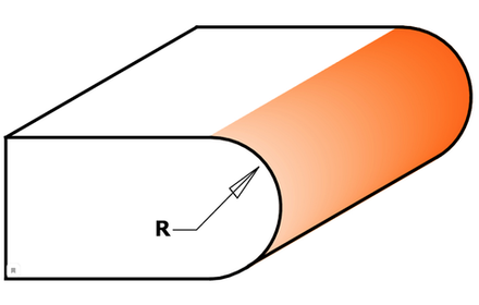 Фреза концевая радиусная Бычий нос/Катушка для создания красивых закруглённых торцов полок, ступеней и подоконников D34,9 I35,0 S12,0 R9,50 CMT 954.507.11