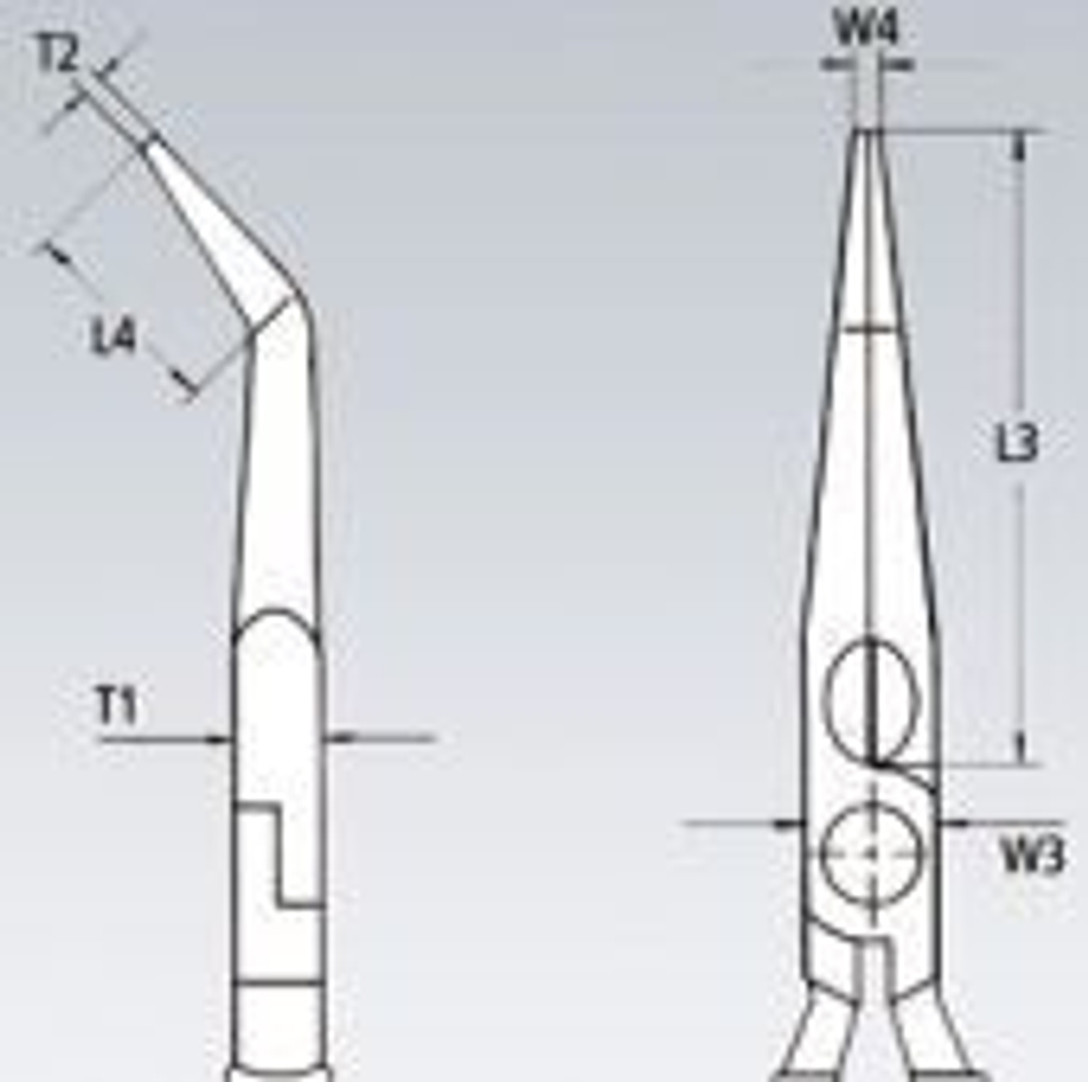 Длинногубцы 160 мм с режущими кромками VDE, губки 40°, фосфатированные, 2-комп ручки KNIPEX KN-2526160