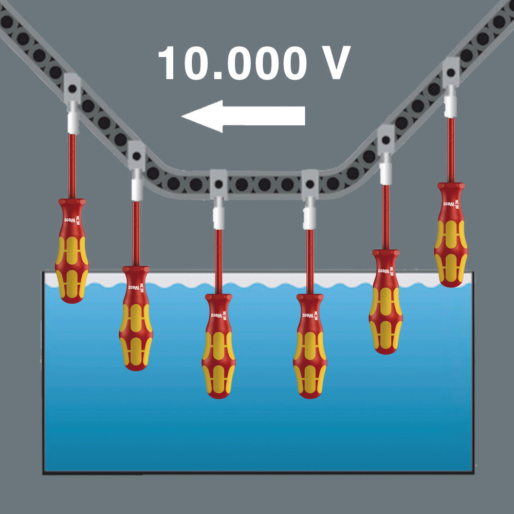 Отвертка шлицевая изолированная 160 i VDE SB 1,0 x 5,5 x 125 мм 1000 V Kraftform 100004 WERA WE-100004
