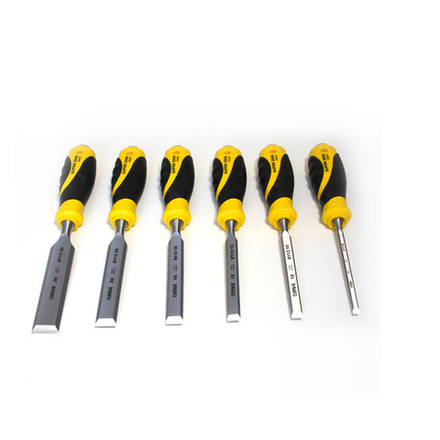 Новинка! Набор из 6 плоских стамесок с ручкой NAREX Super 2009 Line Profi 6, 10, 12, 16, 20, 26 мм в деревянном кейсе 852900