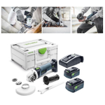 ХИТ! Комплект AGC 18-125 5,0 EBI-Plus Аккумуляторная углошлифовальная машинка / Болгарка AGC 18-125 EB с 2 шт Аккумуляторами BP 18 Li 5,2 ASI и Зарядным устройством TCL 6 в систейнере FESTOOL 577700