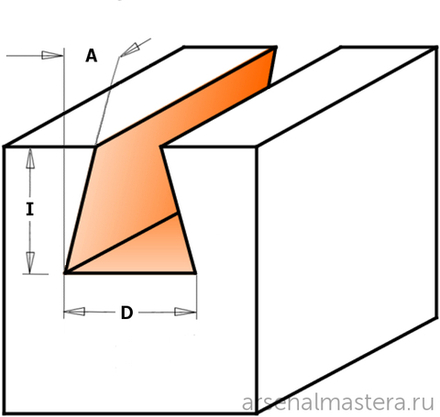 Фреза ласточкин хвост 8гр. S 8 D 12,7 x 21 CMT 918.129.11
