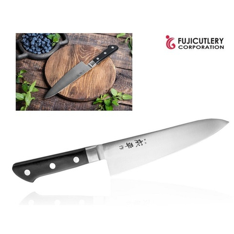 Японский Шеф Нож кухонный поварской Fuji Cutlery Narihira длина лезвия 180 мм, сталь Mo - V, рукоять ABS пластик, заточка 8000 Tojiro FC-42