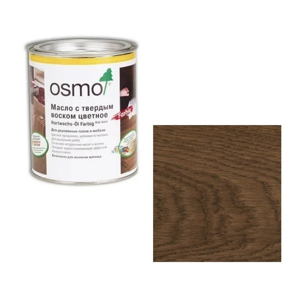 ХИТ! Цветное масло с твердым воском Osmo 3075 Черное 125 мл Hartwachs-Ol Farbig слабо пигментированное для внутренних работ Osmo-3075-0,12510100316