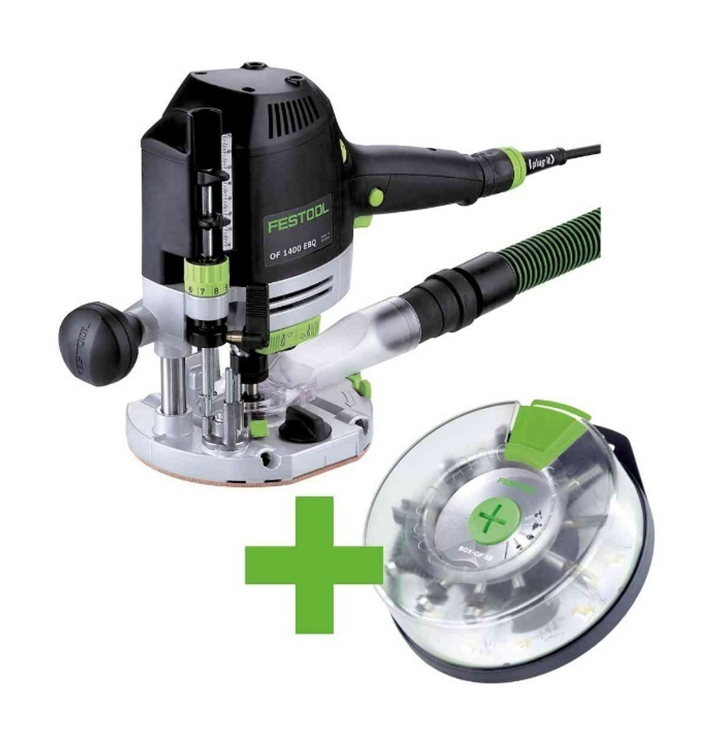 Вертикальный фрезер FESTOOL OF 1400 EBQ-Plus с кассетой фрез Box-OF-S в систейнере 576540
