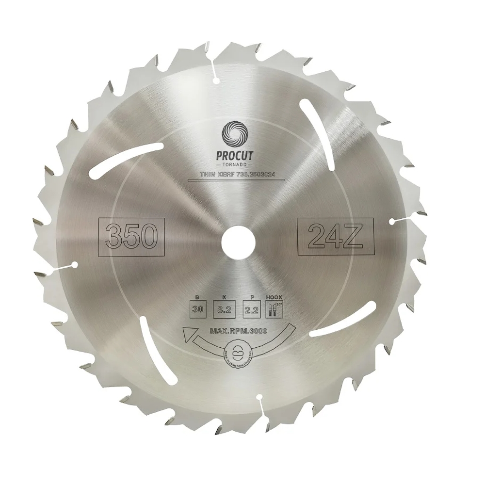 Новинка! Пильный диск PROCUT 350 x 30 x 3.2 / 2.2 Z 24 ATB для продольного пиления по дереву, фанере 736.3503024