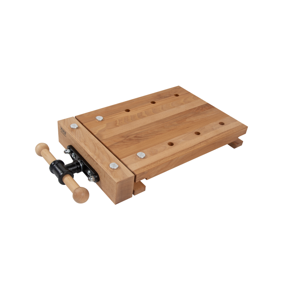 Новинка! Чешский верстак PINIE HeavyDuty накладной столярный деревянный 620 х 350 х 85 мм, столешница из массива бука 40 мм, 1 тиски York, 8 отверстий 20 мм под фиксаторы WT3D20