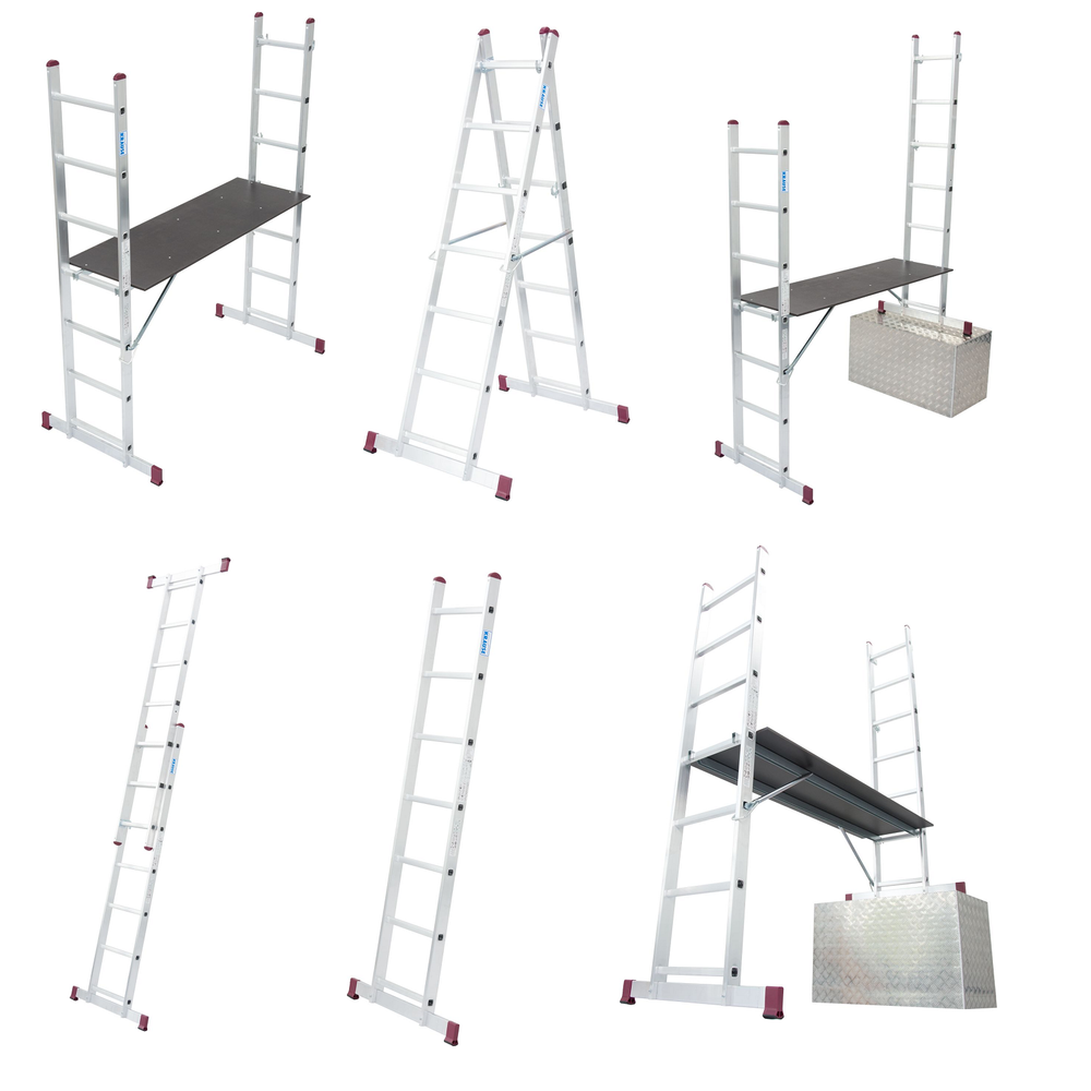 Новинка! Малые лестничные подмости 2 х 7 KRAUSE CORDA. Боковины можно соединить в стремянку или использоваться как приставные лестницы 080103