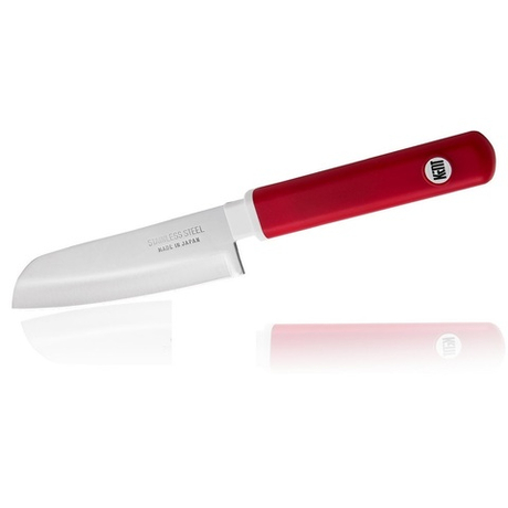 Нож японский овощной кухонный Fuji Cutlery Special series длина лезвия 100 мм, рукоять термопластик GRN, цвет красный, заточка 1000 Tojiro FK-403