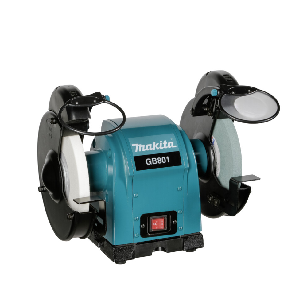 Новинка! Точильный станок / Точило Makita GB801 220В 0,55 кВт, Диск 205 мм, защитные стекла, подсветка, для зачистки, шлифовки и заточки деталей, инструмента GB 801