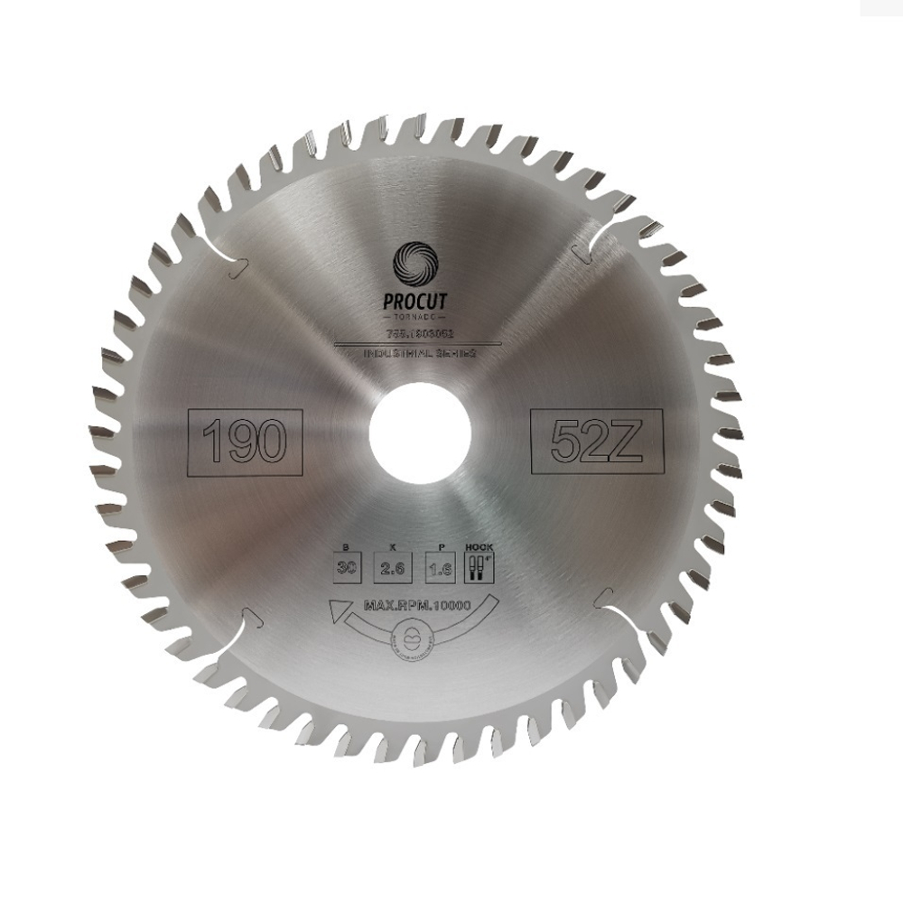 Новинка! Пильный диск по Ламинат, МДФ 190 x 30 x 2.6 / 1.6 Z 52 TCG PROCUT 755.1903052