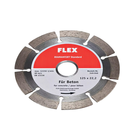 Новинка! Алмазный отрезной диск Flex D-TSC S Diamantjet по камню и бетону 125 х 22,2 мм Standard Beton 349046