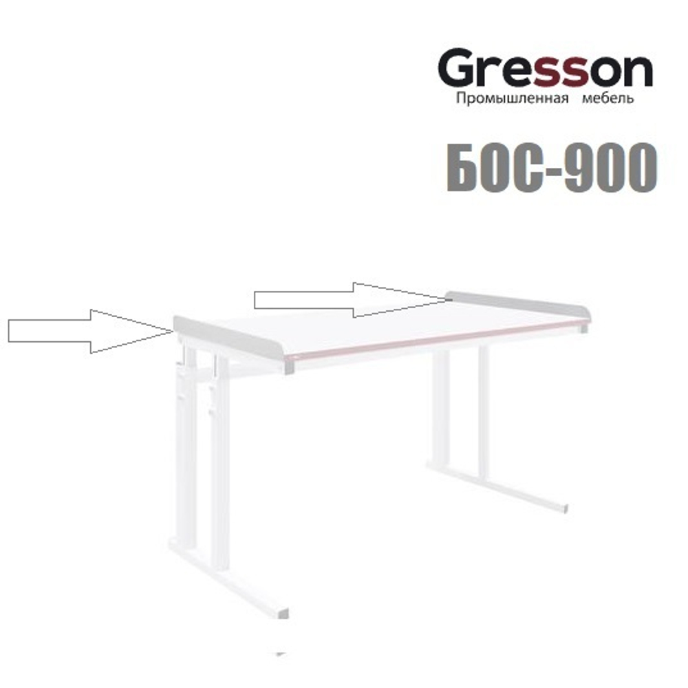 Комплект из боковых ограничителей 2 шт для стола 900 х 60 мм Gresson БОС-900