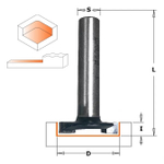 ХИТ! Фреза пазовая PRO под петли, для СЛЭБОВ HW Z2 S8 D 31,75 х 5,7 х 63 RH CMT PRO 901.3205