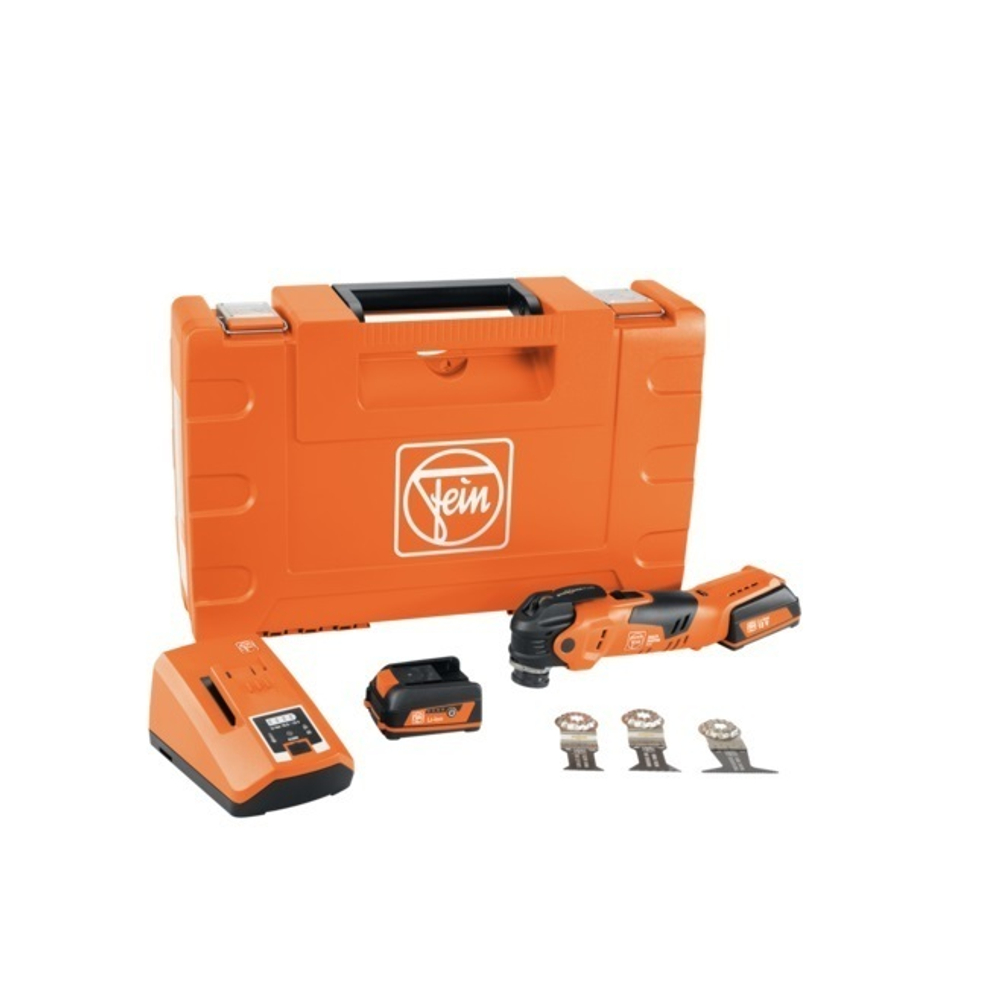 Новинка! Инструмент универсальный аккумуляторный 12 В MultiMaster AMM 300 Plus Start. 2 шт Аккумулятора 12 В 3 А-ч, Зарядное устройство ALG 80, с принадлежностями в кейсе 7 129 32 61 00 0 Fein 71293261000