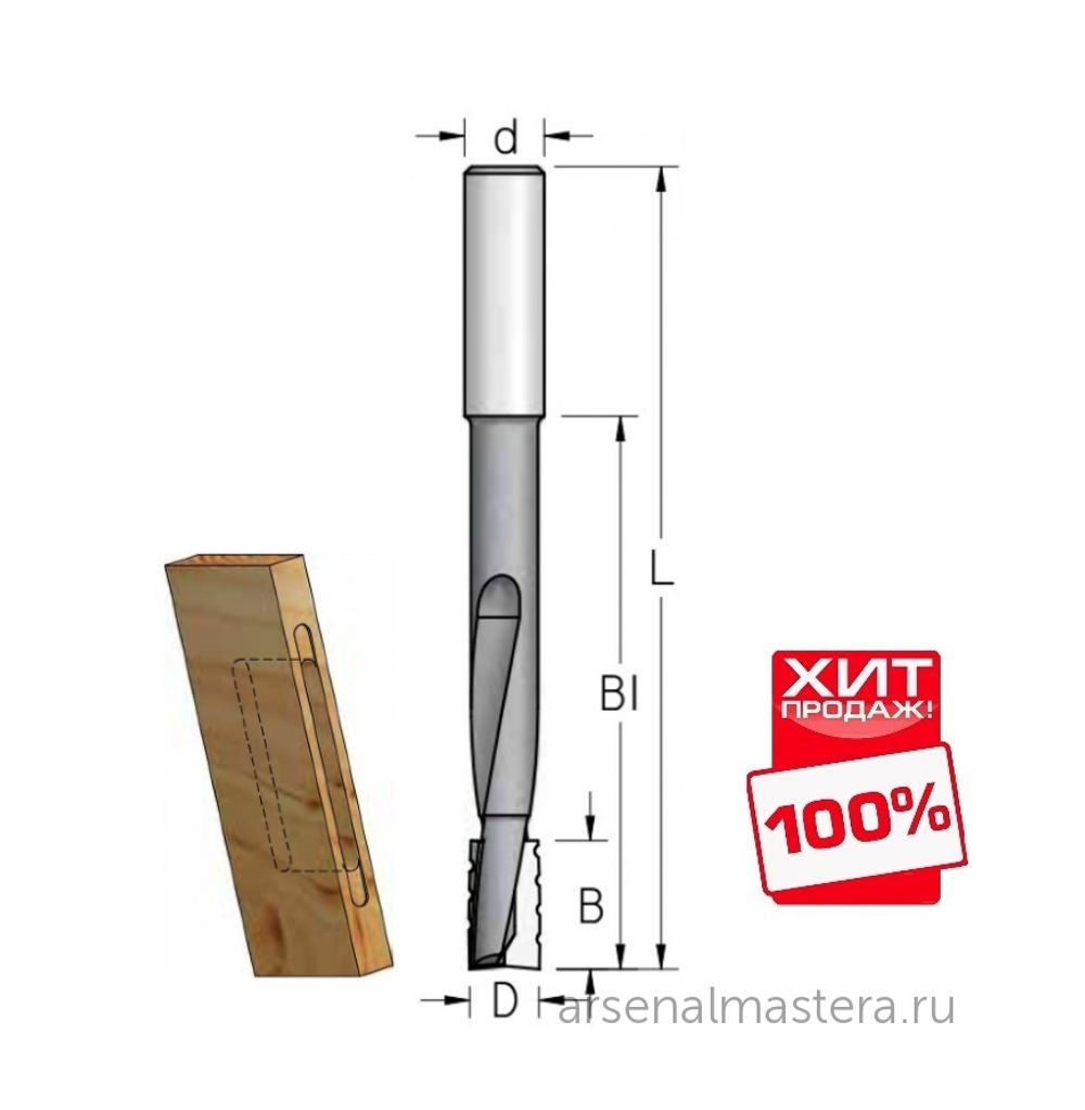 ХИТ! Фреза для выборки глубоких пазов под замки 19 x 25 x 120 x 170 x 12 WPW DT19002