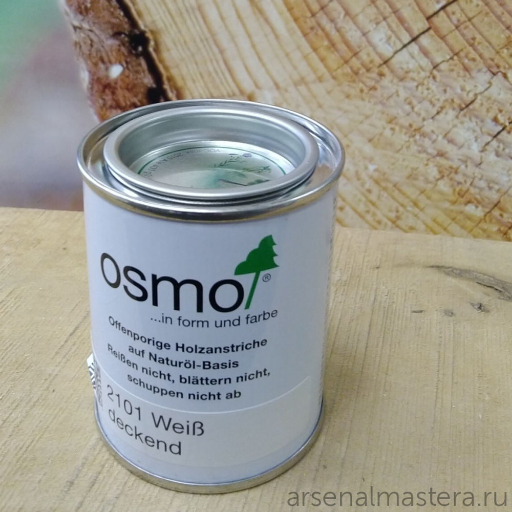 ХИТ! Непрозрачная краска для наружных работ Osmo 2101 белая 0,125 л Landhausfarbe Osmo-2101-0.125 11400050