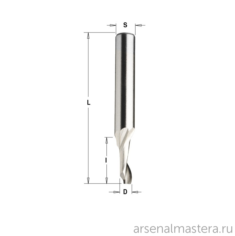 ХИТ! Фреза спиральная по алюминию HSS Co Z1 S8 D 3 x 12 x 60 RH CMT 188.030.51