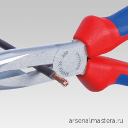 Длинногубцы 200 мм АИСТ с режущими кромками, фосфатированные, 2-комп ручки KNIPEX KN-2612200