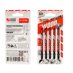 Новинка! Пилки лобзиковые 5 шт. Woodwork I=75 W=8 L=100 TP=2.5 TPI=10 реверсный зуб, дерево, чистовой рез прямолинейный, для электролобзика JT-101BR