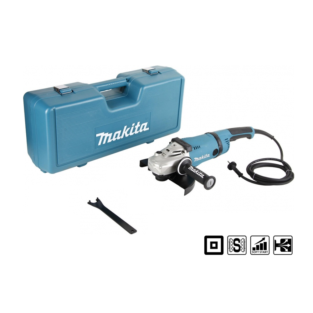 Новинка! Угловая шлифмашина УШМ Болгарка электрическая (сетевая) Makita GA 9030 SFK1 220В 2,4 кВт, диск 230 мм GA9030SFK1