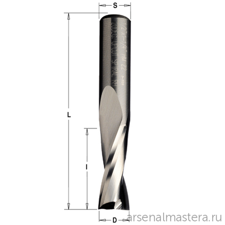 Фреза спиральная монолитная 3 x 12 x 60 Z2 S6 RH CMT 191.630.11