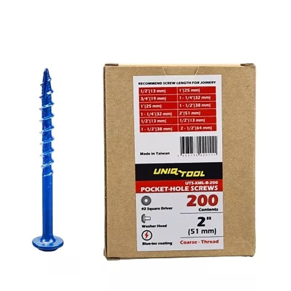 ХИТ! Саморезы Blue-coating синее покрытие 2 дюйм 50 мм 200 шт. Uniqtool UTS-XML-B-200
