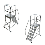 Новинка! Лестница алюминиевая передвижная с платформой односторонняя KRAUSE CORDA 6 ступени 820044