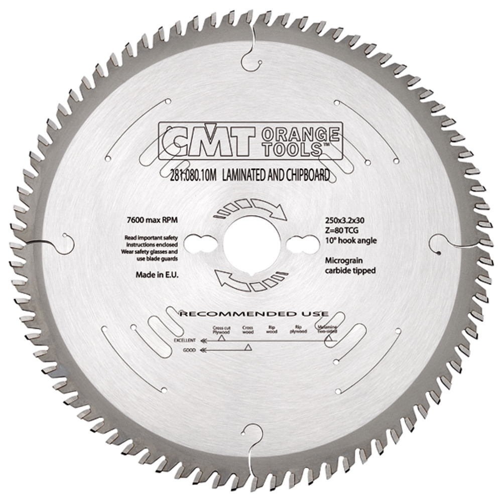 Диск пильный 250 x 30 x 3,2 / 2,2 10гр TCG Z80 CMT 281.080.10M