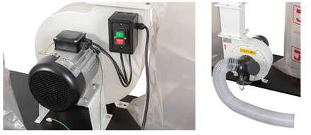 Вытяжная установка / стружкоотсос профессиональный JET DC-2300 220 В 2,2 кВт, объем пылесборника 2 х 200 л 10001055M