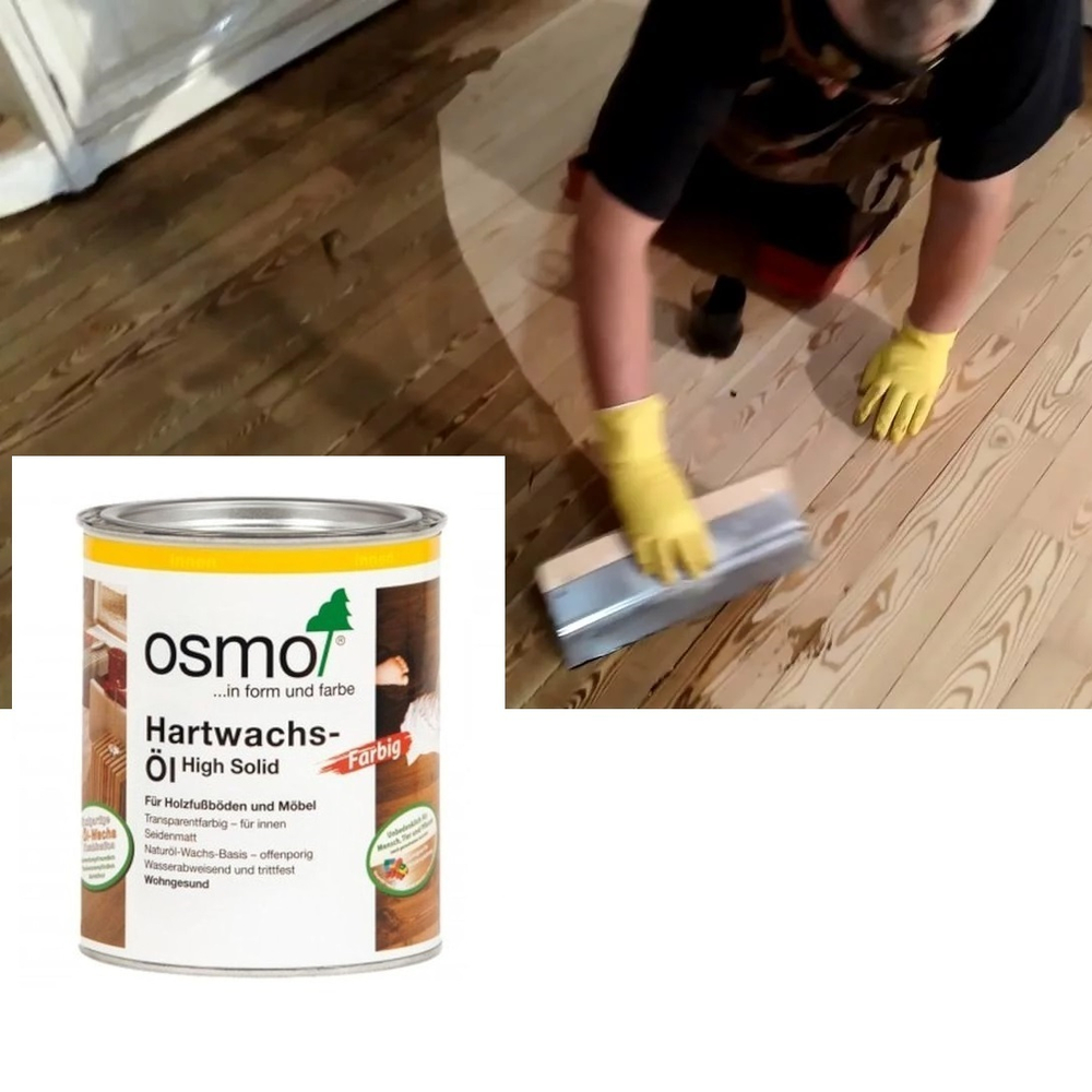 ХИТ! Цветное масло с твердым воском Osmo 3071 Мед 0,75 л Hartwachs-Ol Farbig для внутренних работ слабо пигментированное  Osmo-3071-0.75 10100294