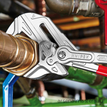 ХИТ! Клещи переставные - гаечный ключ 400 мм, зев 85 мм, хром, обливные ручки KNIPEX KN-8603400