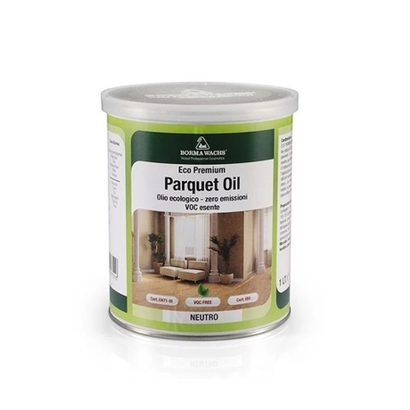 Новинка! Масло для паркета с высоким сухим остатком ECO PREMIUM Parquet Oil High Solid 1 л для внутренних работ Borma VOC4951HS