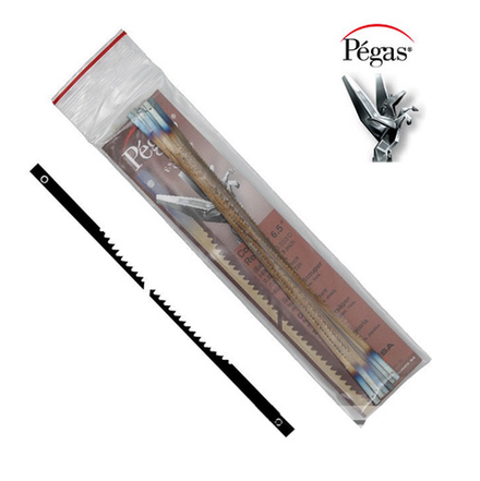 Пилки лобзиковые 6 шт со штифтами по дереву Pinned Coping Regular 3 х 0.5 х 165 мм 20 tpi Pegas 90.552 М00013435