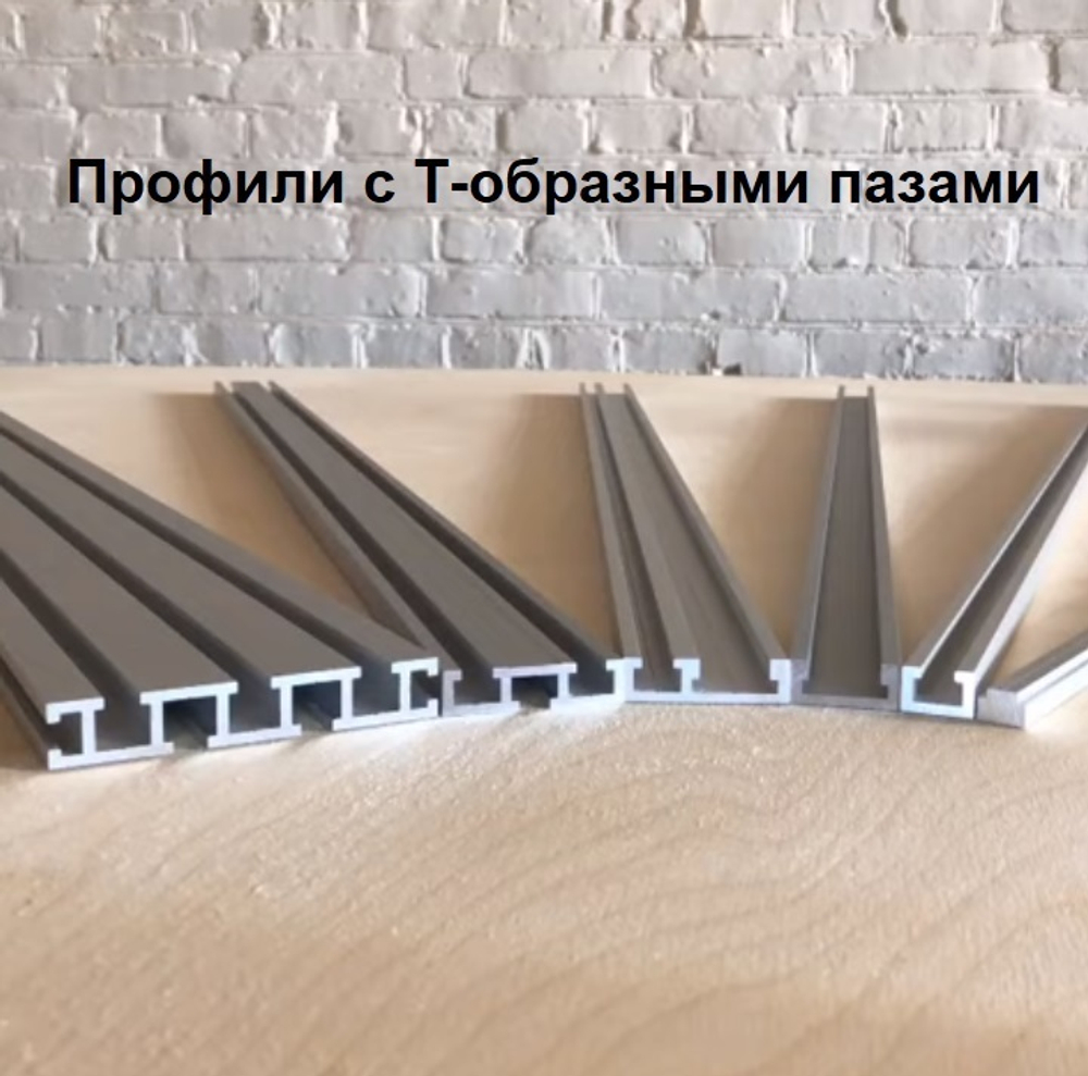 Новинка! Профиль ползуна PR алюминиевый WOODWORK 13,1 х 9,2 длина 1 м, цвет матовый серебристый для TR019, TR31, TR33, TR051, TR045, TR100, фрезерного стола 999.501.07 TR13.100