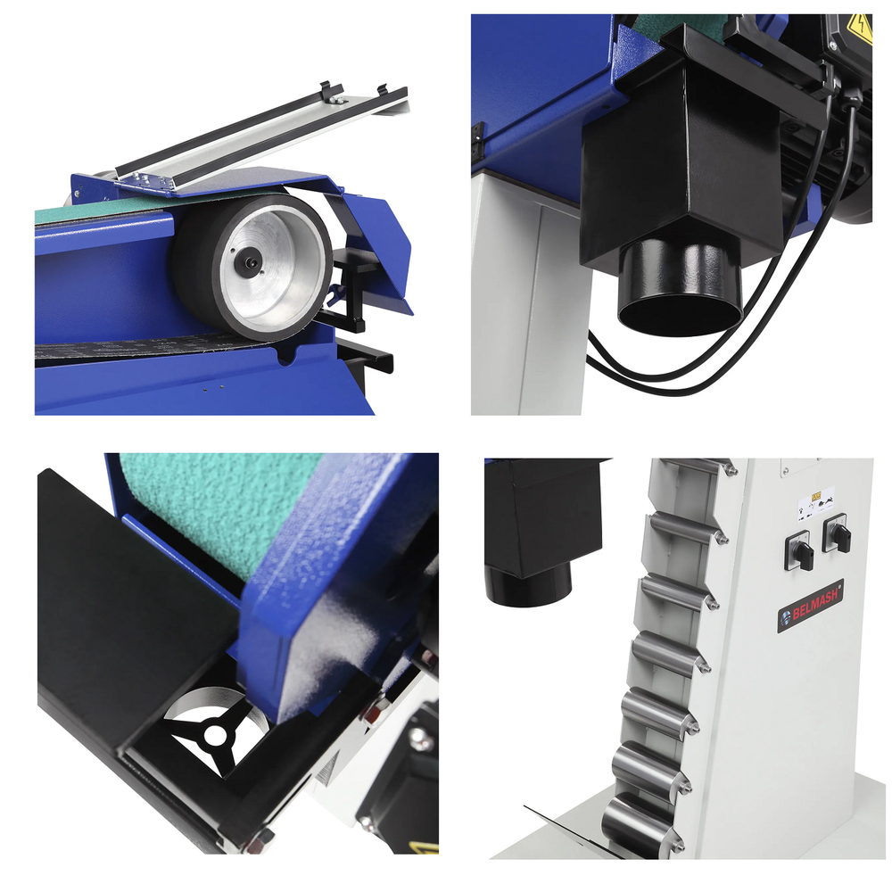 АКЦИЯ ЧЕРНАЯ ПЯТНИЦА! Станок шлифовальный ленточный по металлу BELMASH BSM-794PK/400, 2,5 кВт 380В для шлифования металлических деталей. Шлифовальная лента 2000 х 98,5 мм S321A