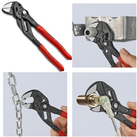 Клещи переставные - гаечный ключ 180 мм, зев 40 мм, фосфатированные, обливные ручки 86 01 180 KNIPEX KN-8601180