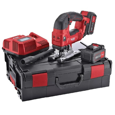 Аккумуляторный лобзик 18 В с 2 аккумуляторами 5.0 Ah AP 18.0/5.0, зарядным устройством CA 10.8/18.0 в кейсе JSB 18.0-EC/5.0 Set FLEX 489786