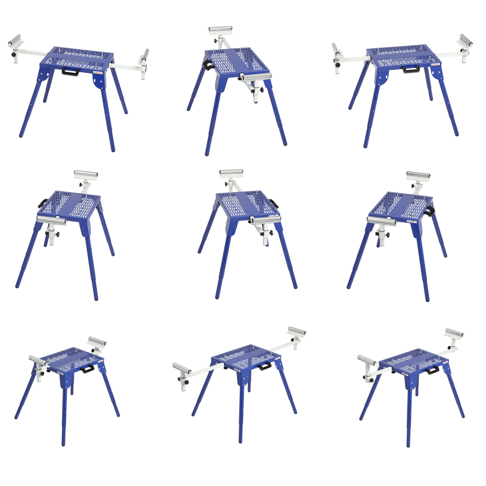 Новинка! Подставка стальная универсальная складная BELMASH WM-150U, 5 фиксированных положений высоты рабочей поверхности от 785 до 1010 мм, для торцовочной пилы D153A