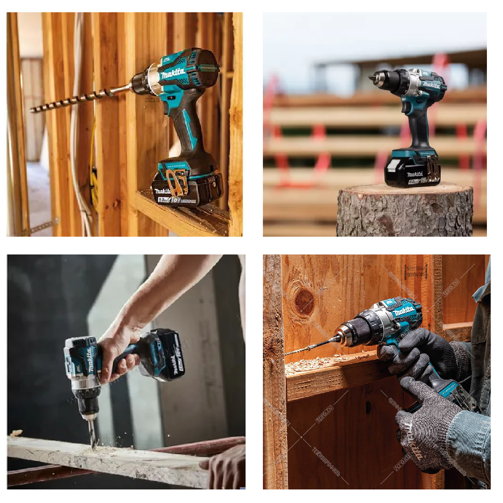 Новинка! Аккумуляторная дрель - шуруповерт ударная Makita LXT 18 В, Max D сверления металл 13 мм, дерево 38 мм DDF489Z