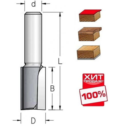 ХИТ! Фреза обгонная нижний подшипник D 12,7 B 25 Z 2 хвостовик 6 мм WPW F241273