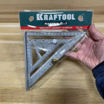 Новинка! Угольник метрический с упорами KRAFTOOL 170 мм, Кровельный 5-в-1 для плотника и столяра 3441-17