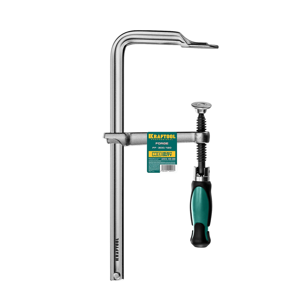 Новинка! Струбцина цельнокованая KRAFTOOL Forge FF-300/120 120 х 300 мм, 5300 Н для слесарных и сварочных работ 32014-120-300