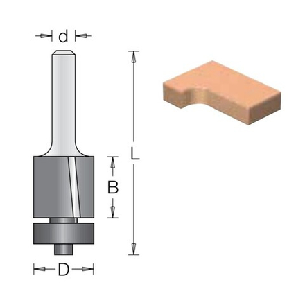 Концевая обгонная фреза с наклонной режущей кромкой DIMAR 19,1 x 50,8 x 108 x 12 Z2 1013029